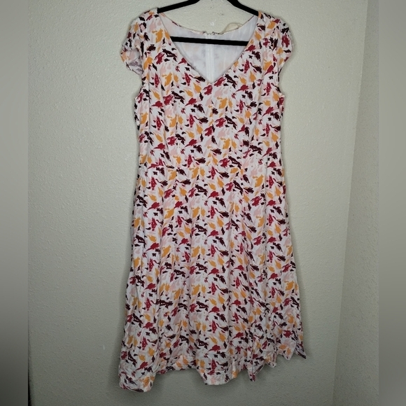 eshakti Dresses & Skirts - Wayward Fancies eShakti Cap Sleeve V-Neck Midi Dress Size 1X